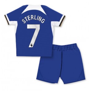 Chelsea Raheem Sterling #7 Koszulka Podstawowych Dziecięca 2023-24 Krótki Rękaw (+ Krótkie spodenki)